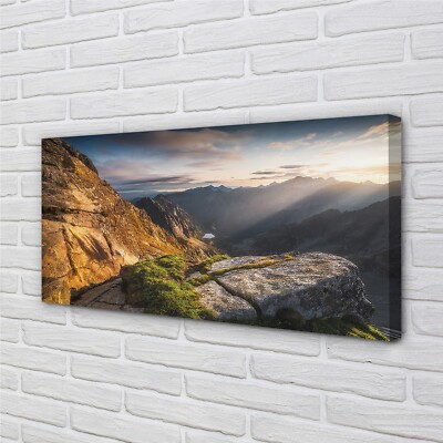 Tulup Leinwandbild 140x70 Wandkunst mountain Sunrise