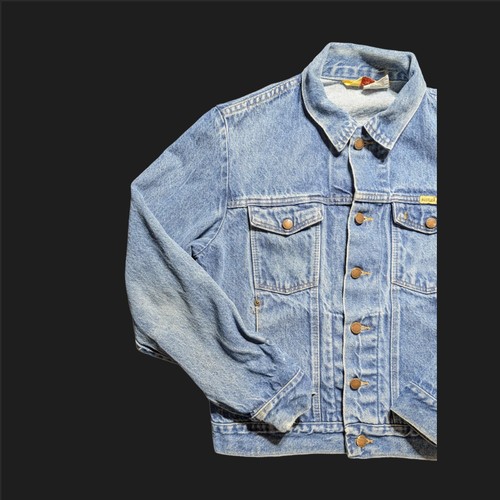 Vintage Rustler Denim Jacket USA Made Medium Small Blue Jean Coat - Picture 3 of 10