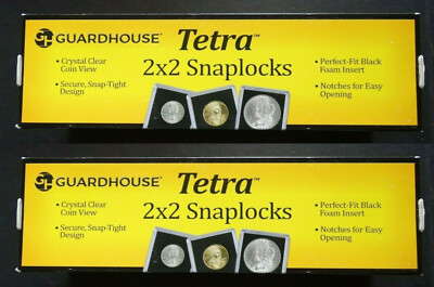50 Guardhouse 2x2 Tetra Snaplocks Half Dollar 30.6mm Coin Capules Holders