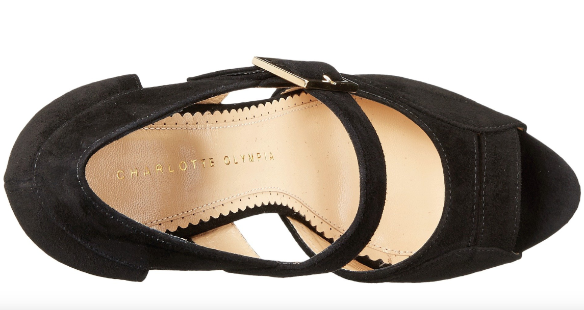 Charlotte Olympiaベルベットシューズ Charlotte Olympia Black Velvet Dolly Platform Closed Toe