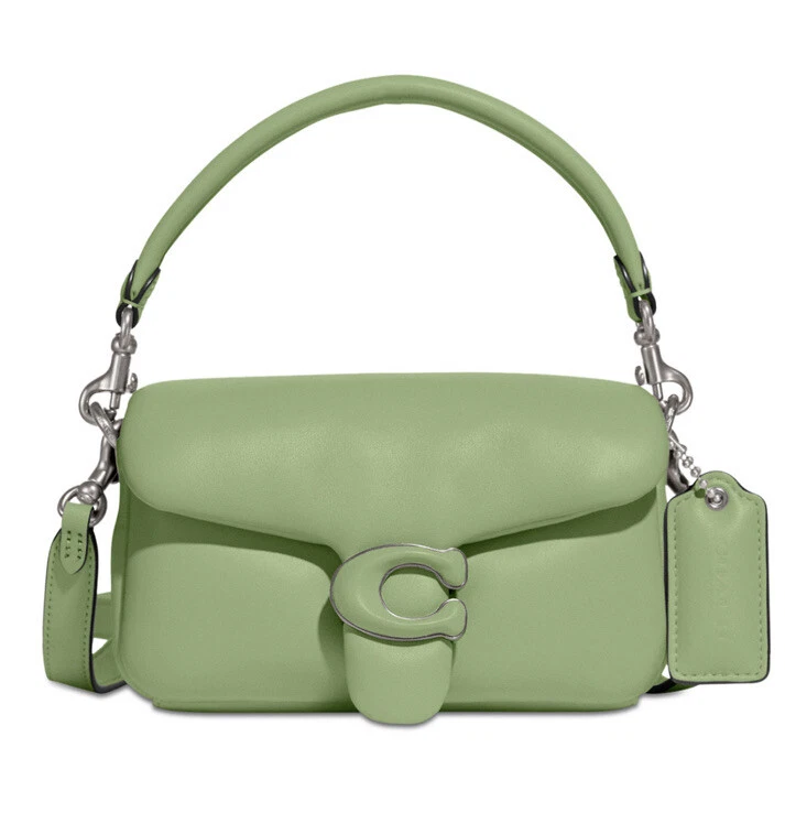 Coach Upcrafted Pillow Tabby Shoulder Bag 18 - Women's Designer Purses - Silver/Pale Pistachio