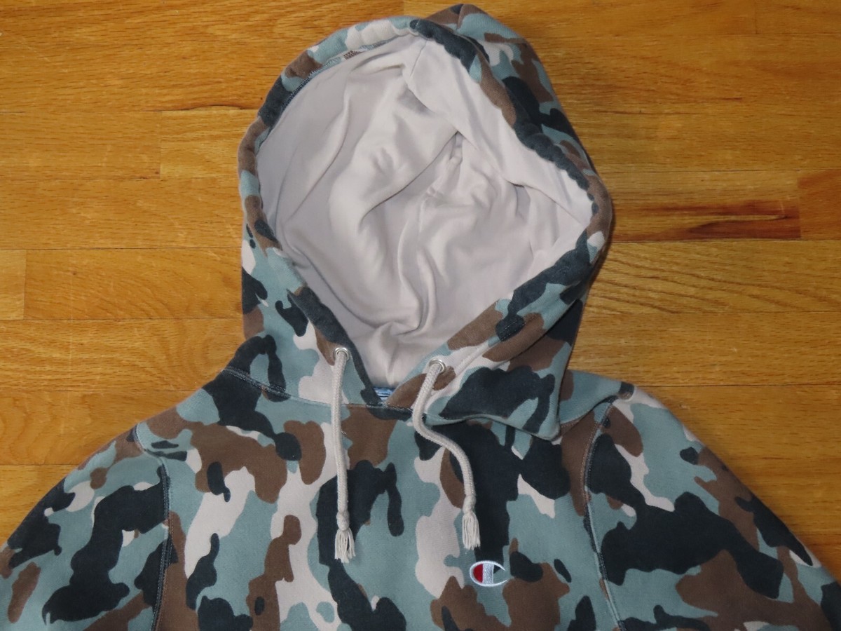 Vintage Champion Label CAMOUFLAGE Reverse Weave (SM) Hooded