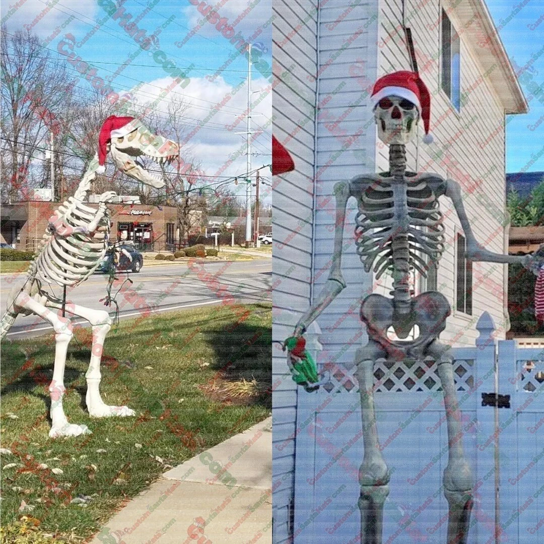 giant skeleton santa hat