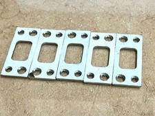  5 PACK NEW FOUR HOLE DEADBOLT STRIKE PLATE, SILVER FINISH,NO HARDWARE INCLUDED