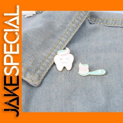 Toothbrush Pin Cartoon Toothbrush Enamel Pins Badge Set | eBay