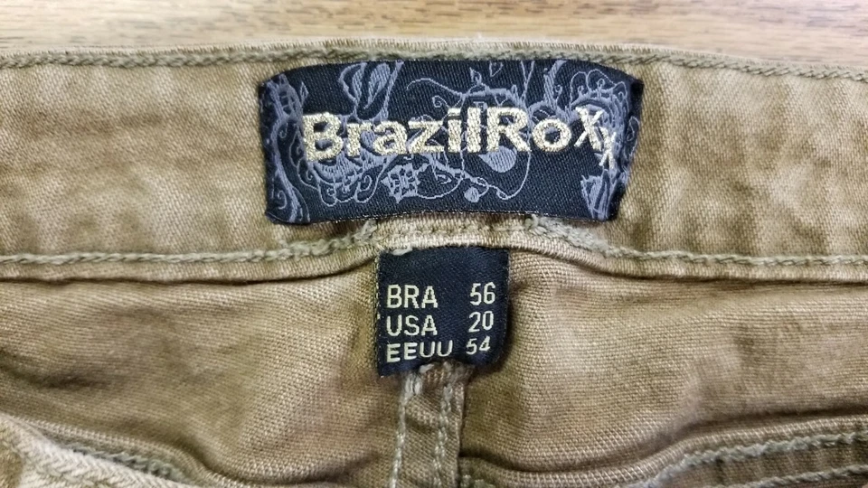 Бразилия Roxx хлопок спандекс эластичный со стразами задний карман джинсы кислоты стирка sz 20 - Изображение 2 из 4