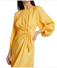 Farm Rio Piping Cut-Out Midi-Dress Size small new tags designer yellow