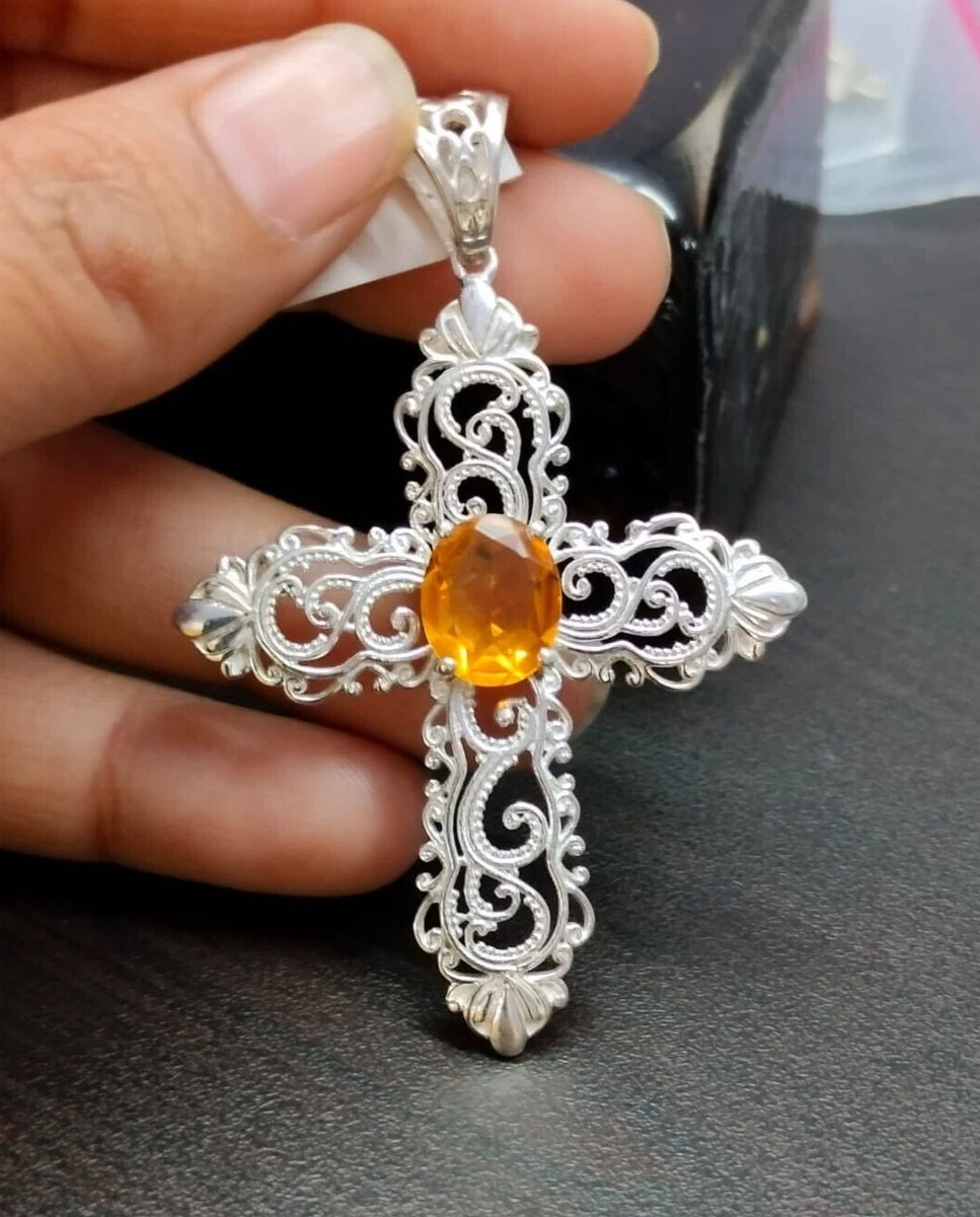 Citrine hotsell cross pendant