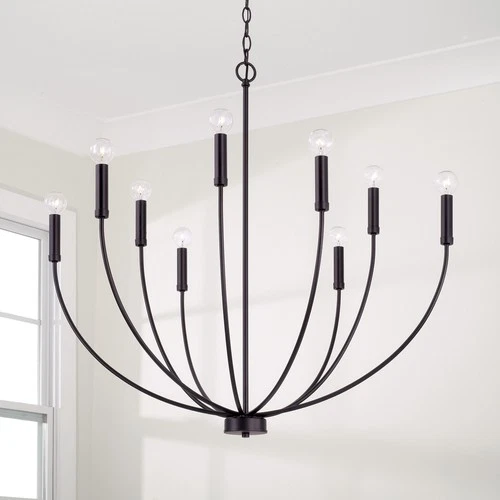 Capital Lighting 452191 Ansley 9 Light 35"W Taper Candle Style - Black - Picture 9 of 12