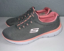 Skechers Women Summits 12980W Gray & Pink Running Shoes Sneakers Size 9