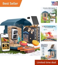 Smart Bird Feeder with AI Identification  Live Stream - 64GB Card Included