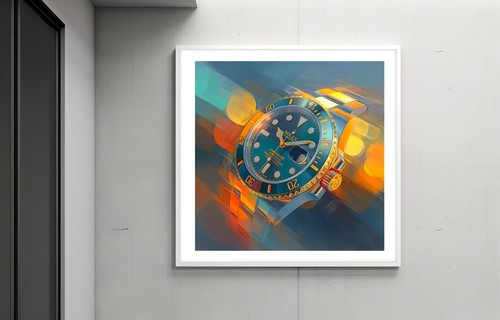 Rolex Submariner Starbuc 24x24 Giclée Art Print Ltd 1/25 Signed COA Rombley C16