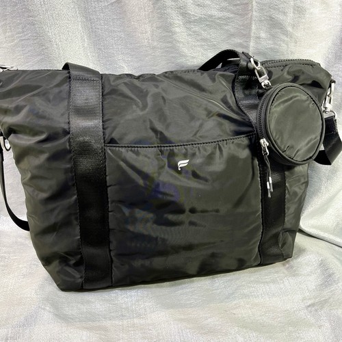 FABLETICS Black Duffel Bag The Everyday Tote Nylon Gym Bag Shoulder or Crossbody