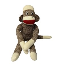 Maxx 18" Classic Sock Monkey hook And Loop Hands Plush