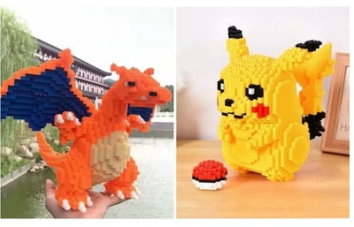 Diamond Blocks Anime Pikachu 3d lego 5210 Pokemon   puzzle charizard 5600  
