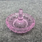 Vintage Fenton Signed Pink Purple Glass Ring Holder Trinket Dish Colored