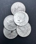 Lot of 5 -  1964 Kennedy Half Dollars- 90% Silver - Circulated