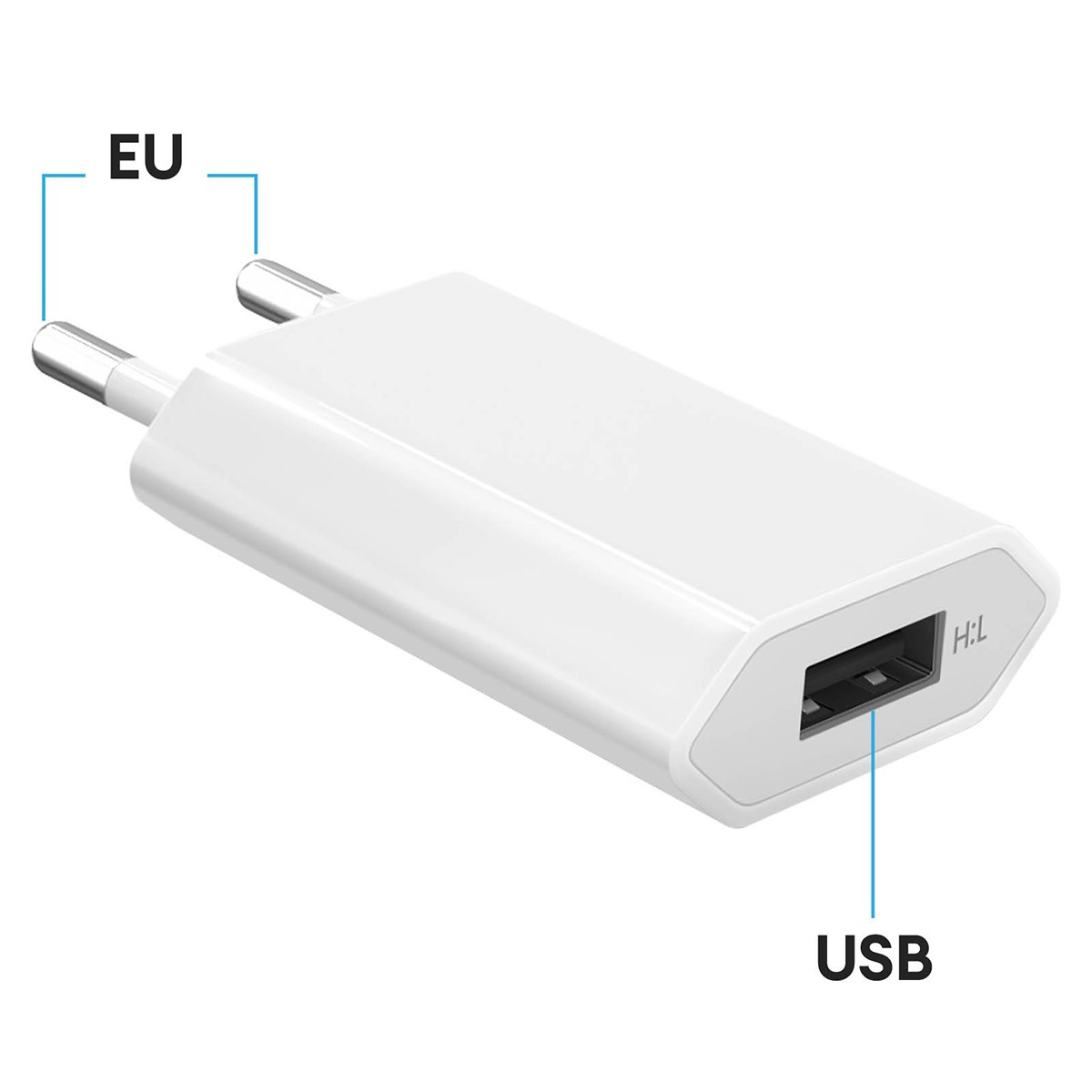 Chargeur mural USB 1A blanc compact bloc secteur pour smartphone