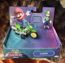 The Super Mario Galaxy Movie Luigi figure with motorcycle