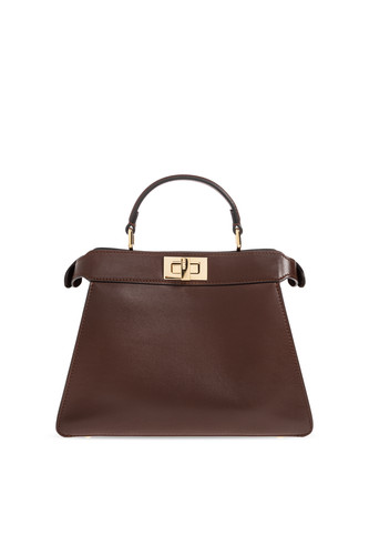 FENDI Peekaboo ISeeU Small $6300 Mahogany Brown Top Handle Bag New & Authentic