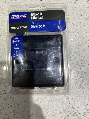 Dekorativer 10A Schalter, 2 Wege, 2 Gang. Black Nickel.Ll