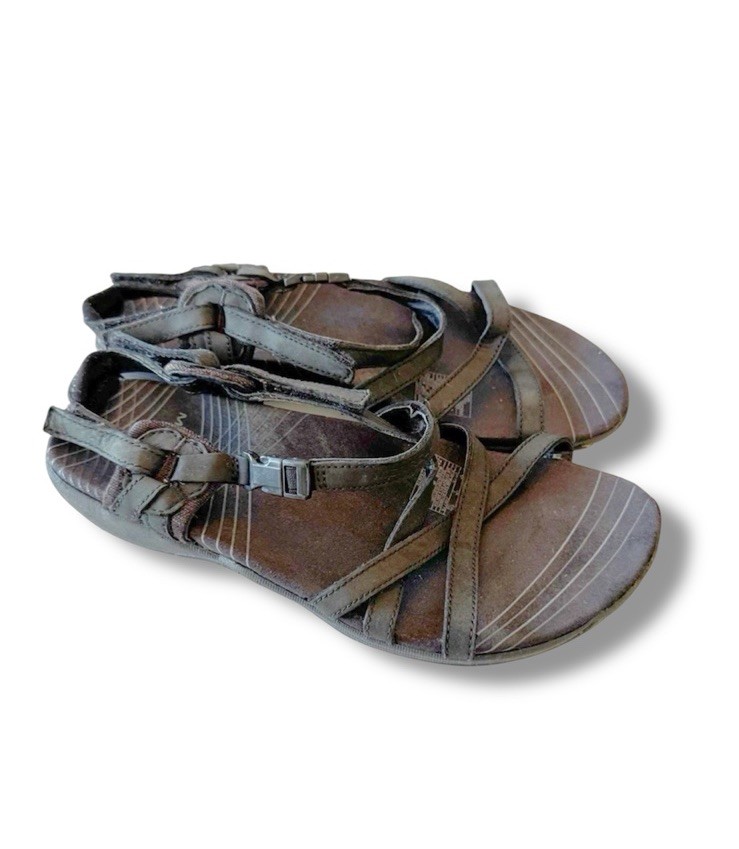 APL Merrell Aster sandali neri con cinturino in pelle donna taglia 7 sportivi outdoor escursionismo