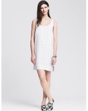 Banana Republic White Sleeveless Tank Dress Size 4 ZZ