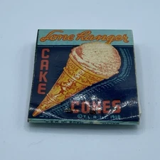 Lone Ranger Drake Cones Hi-Yo Silver Vintage Ice Cream Full Book Matchbook