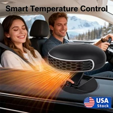 360° Rotary Portable 12V Car Heater & Defroster, 150W Fast Heating & Cooling Fan