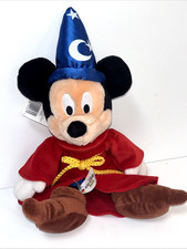 Disney Parks Walt Disney World Sorcerer Mickey Mouse Bean Bag Plush 13'' NWT