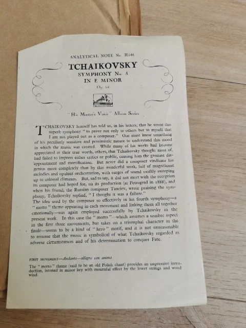 Tschaikowsky Op 64 Symphony NO 5 in E Minor Leopold Stokowski H235 6x Records - Image 3 of 4