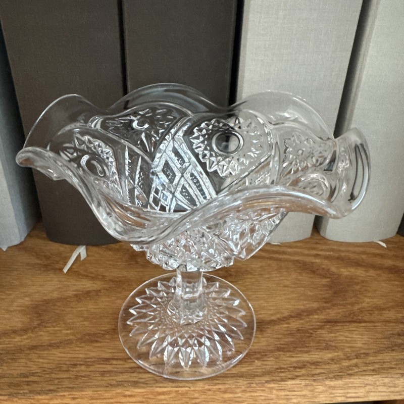 Imperial Glass Hobstar Pattern Footed Jelly Compote Candy Dish