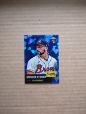 2022 SPENCER STRIDER Topps Chrome Platinum Blue Atomic /100 #186 Braves Rookie