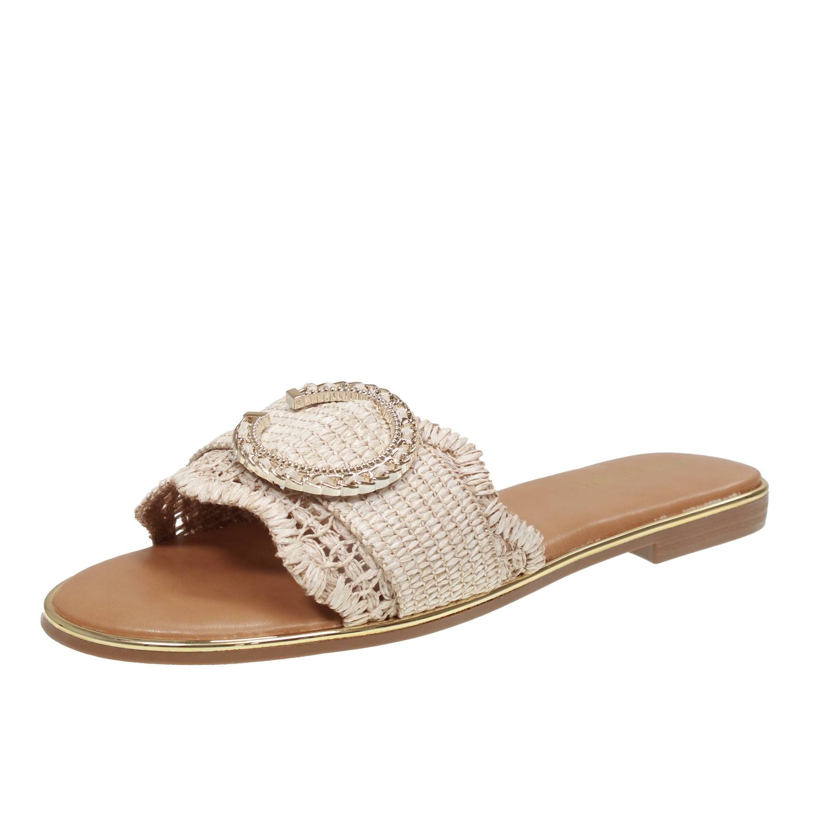 Marina Torres Slipper mit Riemchen beige - Größe 37 Damenschuhe Pantoffeln