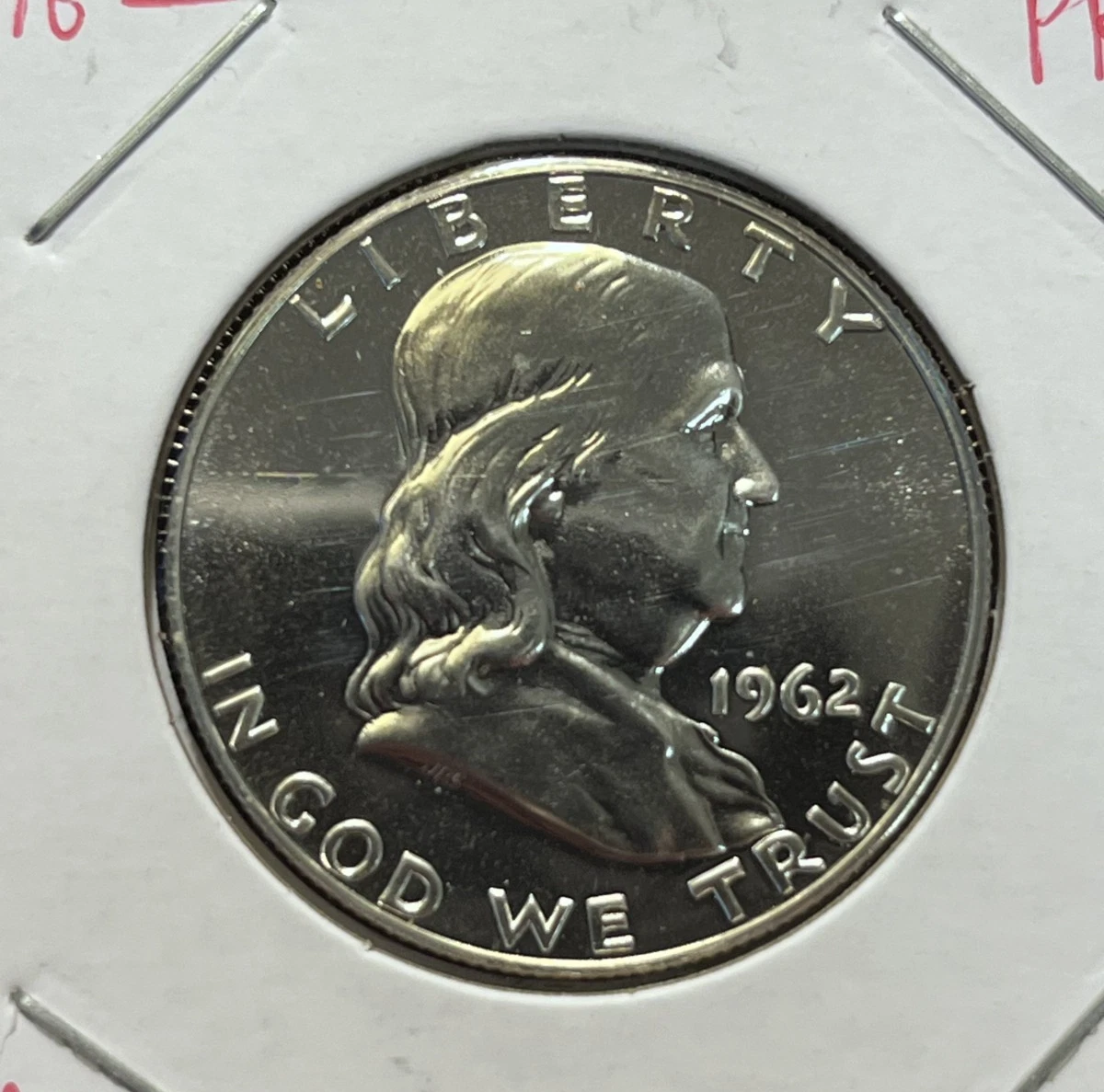 プルーフ PR67)アメリカ合衆国 フランクリン ハーフダラー銀貨 1962