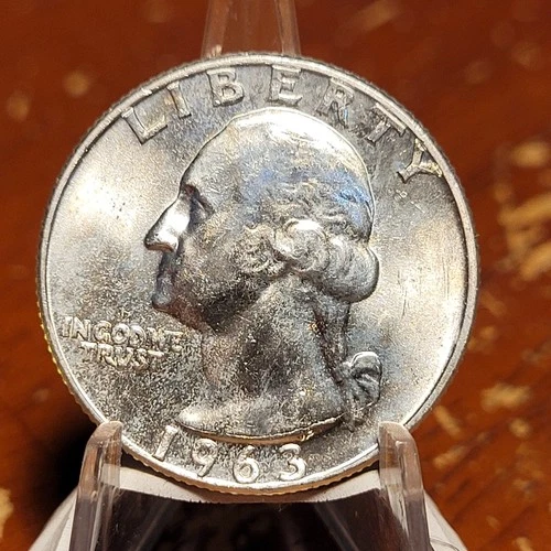 1963 D Washington Quarter BU Uncirculated Mint State 90% Silver 25c US Coin