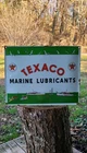 Texaco Marine Lube Gasoline Motor Oil vintage gas pump porcelain sign