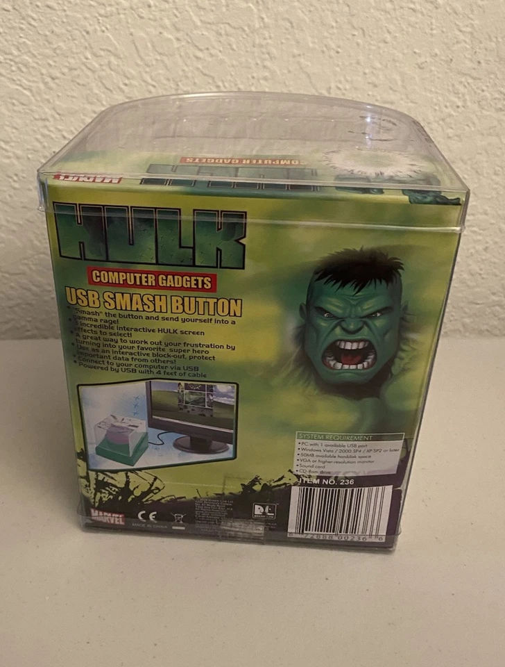 Hulk Smash Button Computer USB Gadget Marvel Screen Effect Interactive Toy New - Image 4 of 4
