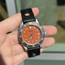 Rare Vintage Pre TAG Heuer 1000 Diver Ref. 980.014 Orange Dial OEM Tropic Strap