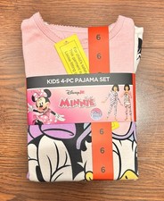 Disney Minnie Mouse 4-Piece Pajama Set Girls Size 6 100 Cotton