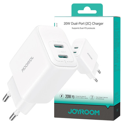JOYROOM 20-W-DUAL-PORT-LADEGERÄT FÜR IPHONE 12 13 14 GALAXY MIT A+C-TECHNOLOGIE