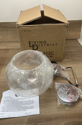 Elegant Lighting LD2212C Baxter 10'' Wide Pendant, Chrome/Clear