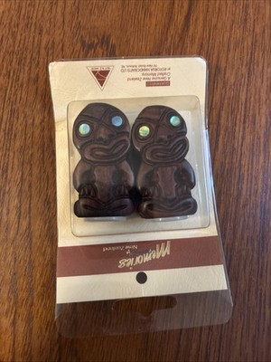 : Vintage verpackt Māori Hei Tiki Salz & Pfefferstreuer - Neuseeland