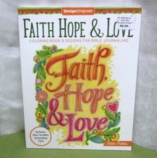 FAITH HOPE  LOVE coloring book Designs for Bible Journaling NWT Robin Pickens