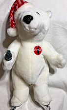 VTG Coca Cola Animated Plush Ice Skating Bear. VGC,Works, Clean
