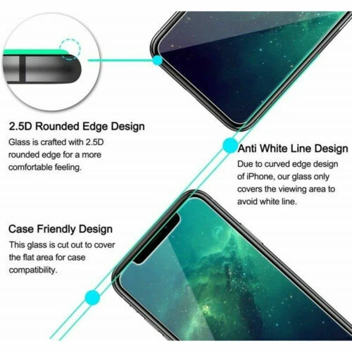 Tempered Glass Screen Protector For iPhone SE 6 7 8 S + XS XR Max 11 12 Pro 3PCS - Image 4 of 4