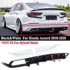 For Honda Accord 2018-2020 Black White Rear Bumper Lip Splitter Spoiler Diffuser