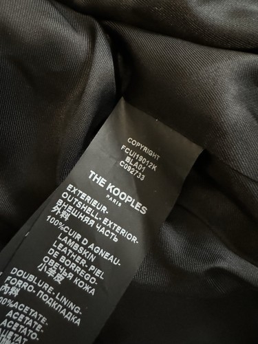 The Kooples schwarze Lammfell-Bikerjacke Damen Größe 3 neu mit Etikett - Bild 6 von 6