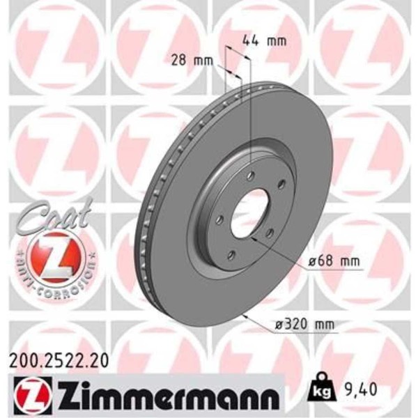 Zimmermann 2X Bremsscheibe Vorne Ø320 Mm FüR Nissan Qashqai +2 I J10 JJ10 2.0-image