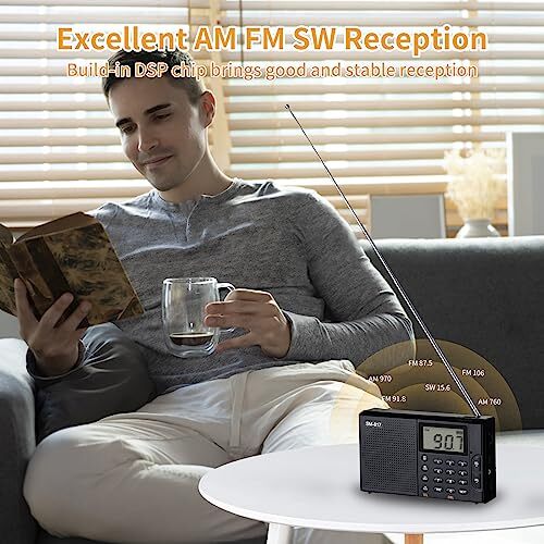 Portable AM FM SW Bluetooth Radio with 1200mah Rechargeable Battery ...
